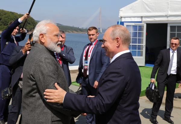 Президент России Владимир Путин и премьер-министр Индии Нарендра Моди