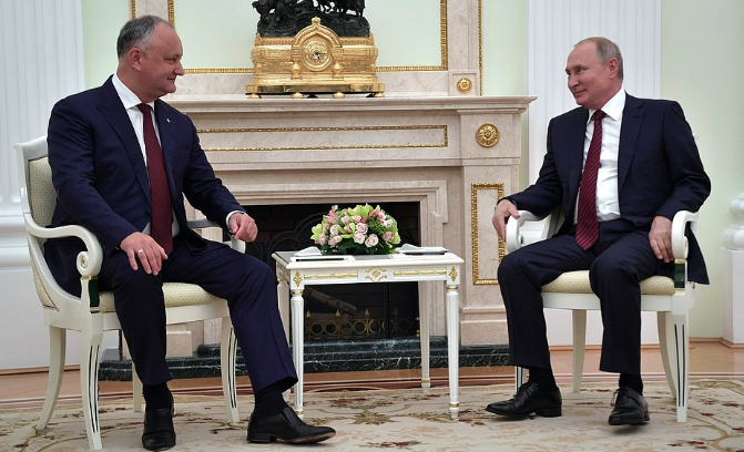 Состоялась встреча президента Молдавии Игоря Додона и президента РФ Владимира Путина
