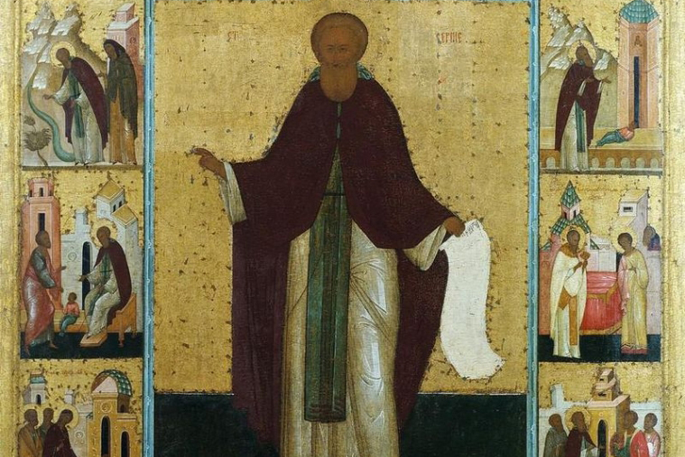 Дионисий. Икона «Сергий Радонежский в житии», XV век