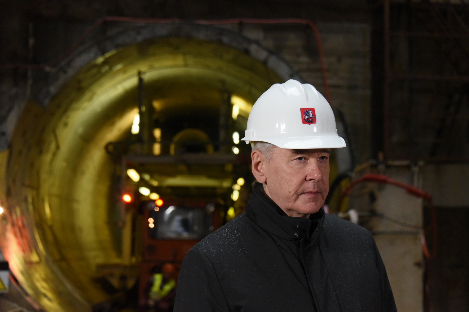 Мэр Москвы Сергей Собянин посетил строящуюся станцию «Ржевская» Большой кольцевой линии метро