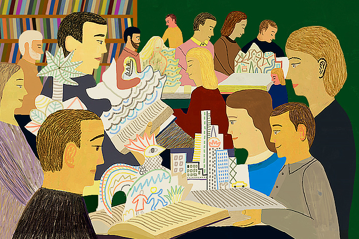 в Еврейском музее и центре толерантности открылась книжная инсталляция Анны Наринской «Невавилонская башня»