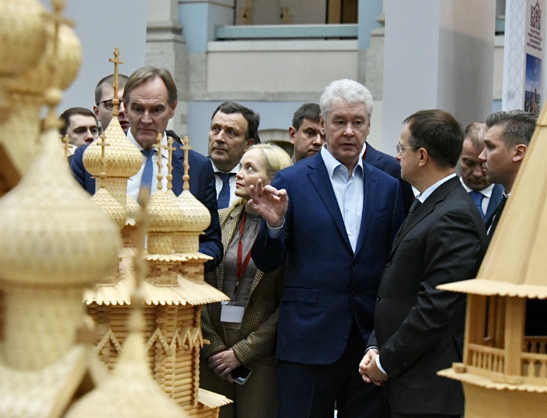 Мэр Москвы Сергей Собянин на открытии выставки «Denkmal, Россия — Москва 2019»