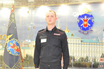 Курсант Московского университета МВД России имени В. Я. Кикотя рядовой полиции Евгений Волков