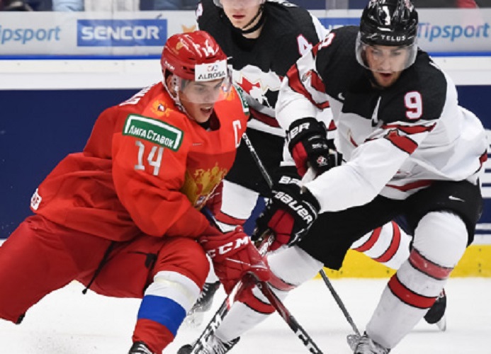 Молодежные сборные России и Канады по хоккею