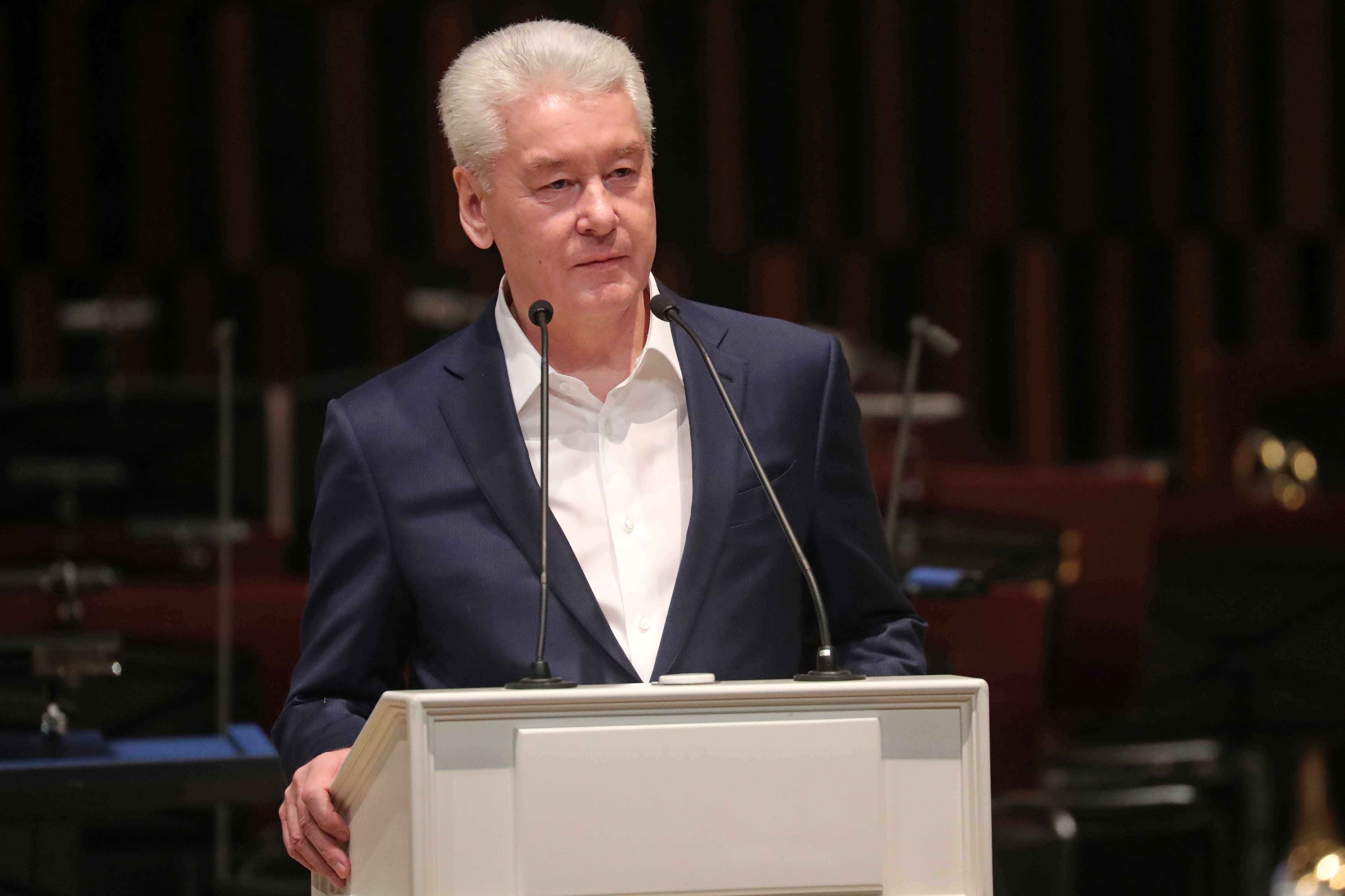 Мэр Москвы Сергей Собянин во время заседания коллегии по реализации строительных проектов Москвы в концертном зале "Зарядье"