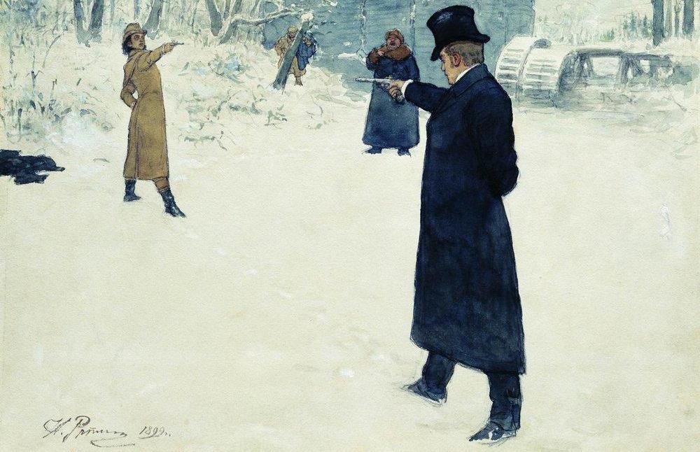 Стреляться можно было по-разному: из-за спины, через платок, через плечо 