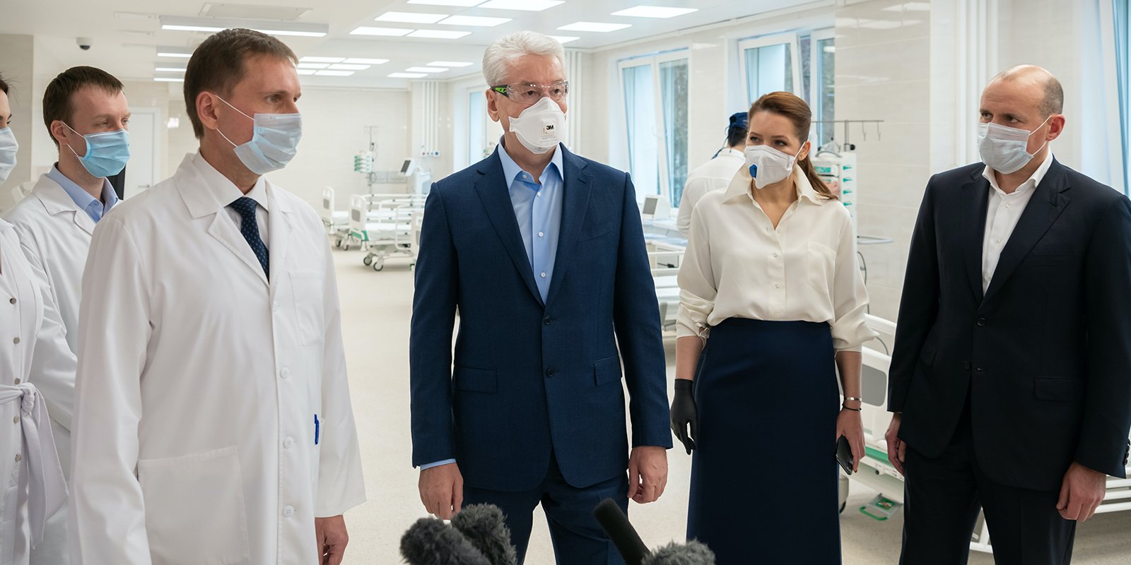 Сергей Собянин открыл коронавирусный стационар в частной клинике