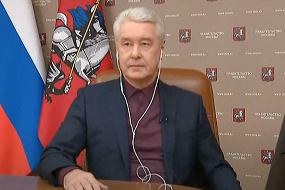 Сергей Собянин 23 апреля 2020 года в прямом эфире "России 24"