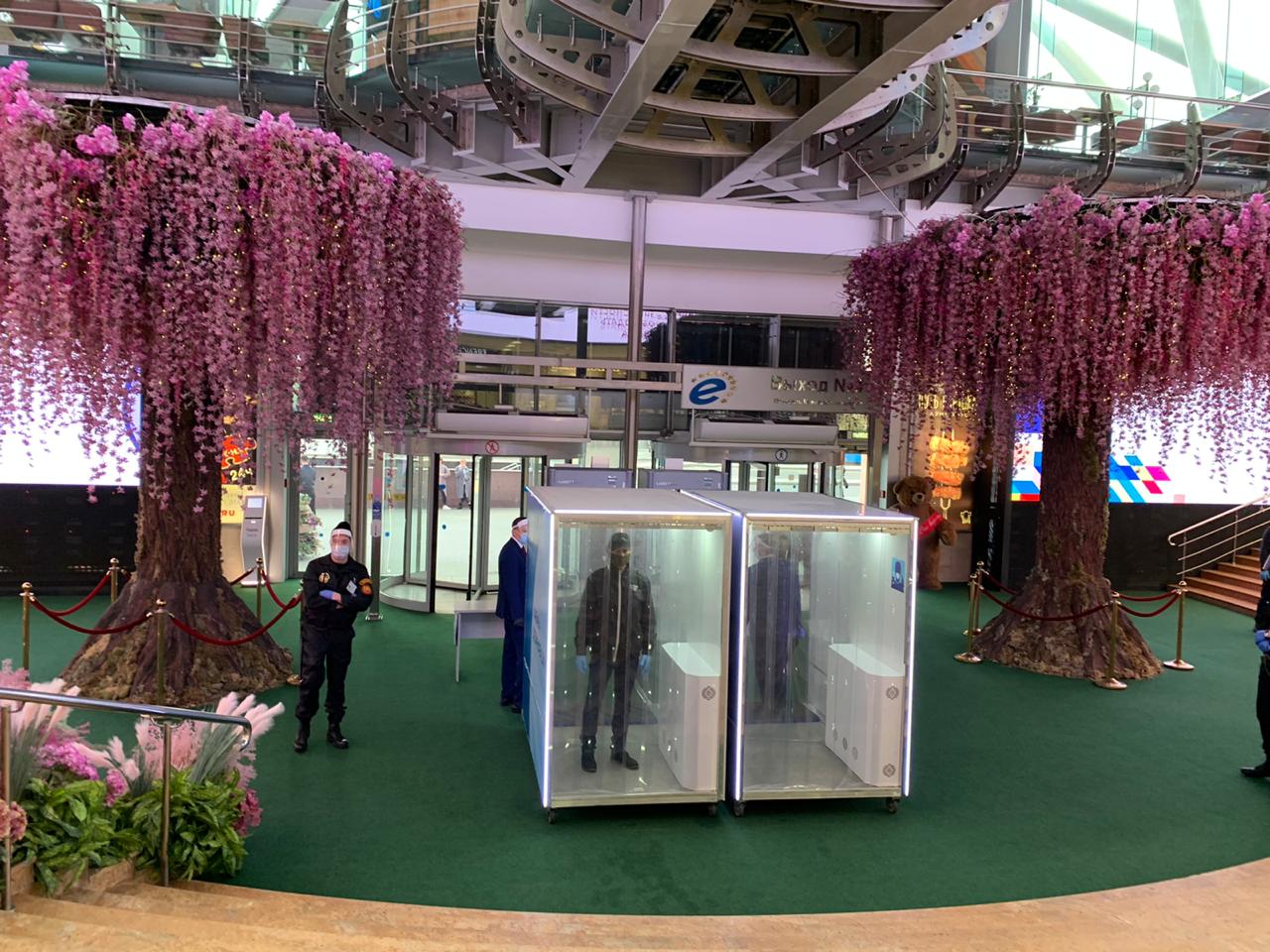 Камеры для опрыскивания посетителей антисептиком появились в ТЦ Москвы