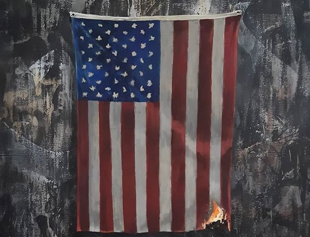 Уличный художник Бэнкси нарисовал картину о протестах в США