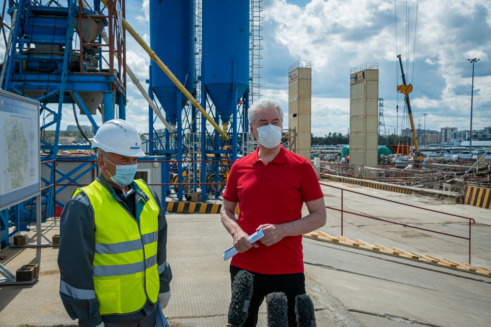 Сергей Собянин осмотрел ход строительства станции «Мамыри» Коммунарской линии метро