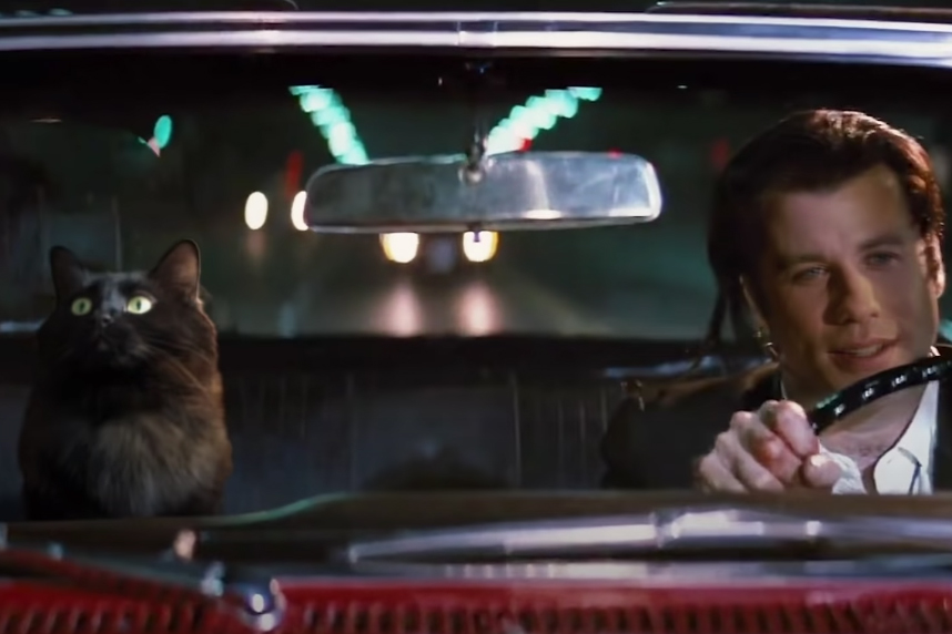 Уму Турман в «Криминальном чтиве» поменяли на кота