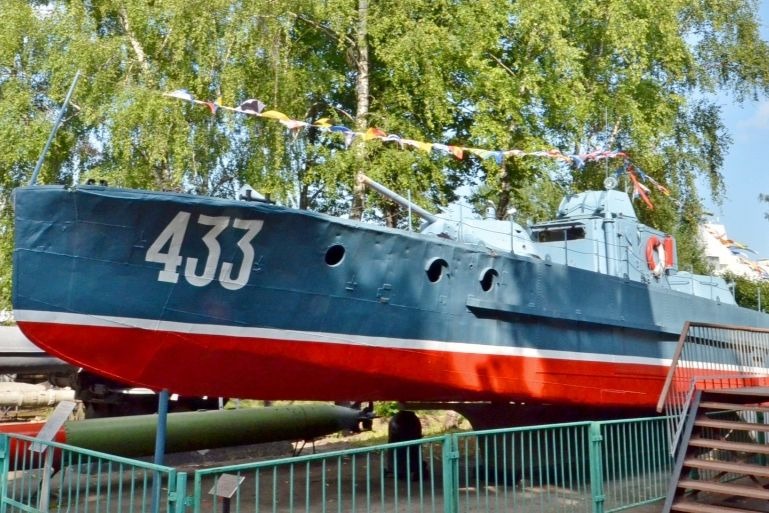 Катер БК-433 на площадке Центрального музея Вооруженных сил.