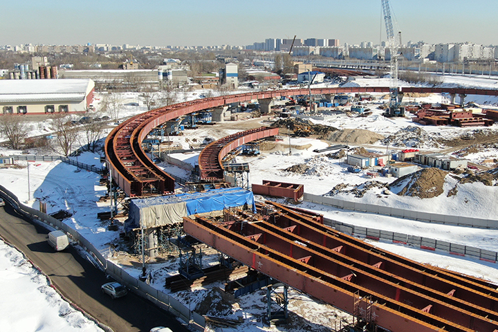 Возведение опор путепровода Юго-Восточной хорды в столице выполнено на 50 процентов