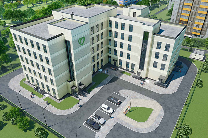 Поликлиника в поселке Мосрентген будет облицована панелями светлого оттенка