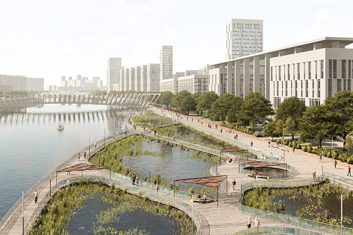 Водные сады и аттракционы построят в акватории столичного затона Новинки