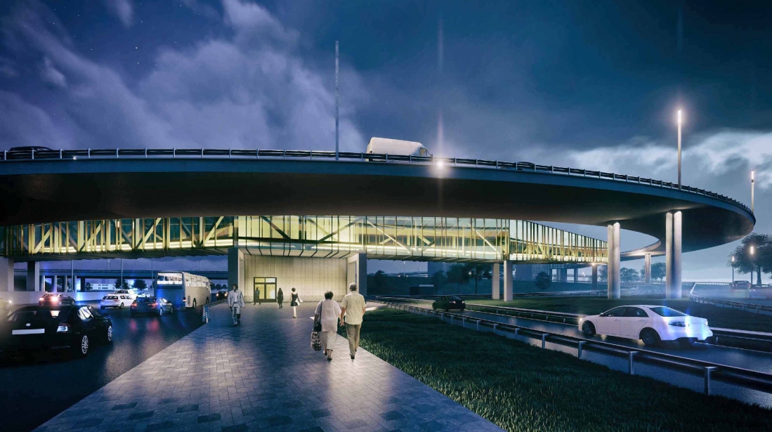 Полукруглый переход построят вдоль съезда с Новоегорьевского шоссе в Москве