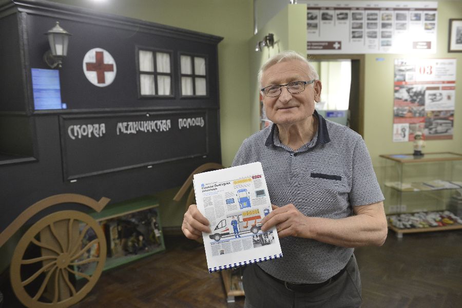 Историк Анатолий Роженецкий в Музее скорой помощи рассказывает, как работает служба в столице, на примере публикации в газете «Москва Вечерняя». Кстати, в этом году музей, работающий на базе Станции скорой помощи, присоединился к городской акции впервые