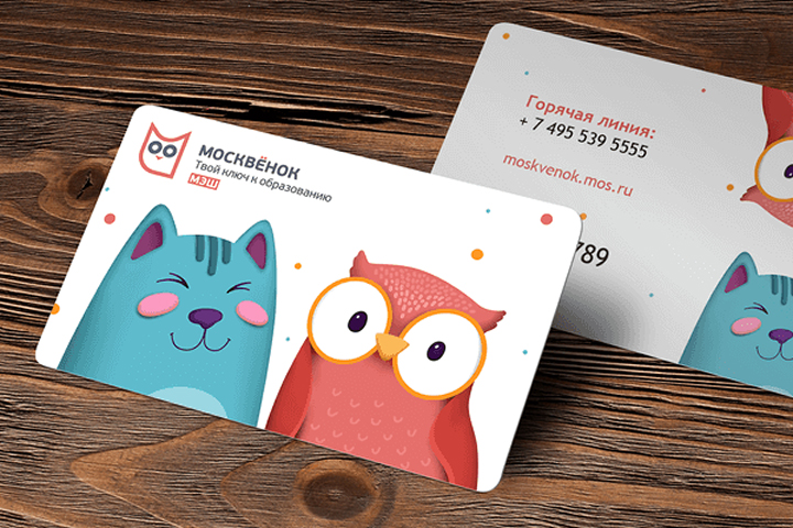 Совенок Москвенок и кот МЭШик украсят новые карты школьников столицы