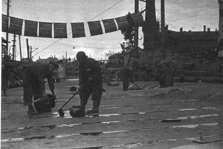 Наружная изоляция по перекрытию тоннеля метро на станции «Сокольники», 1934 год