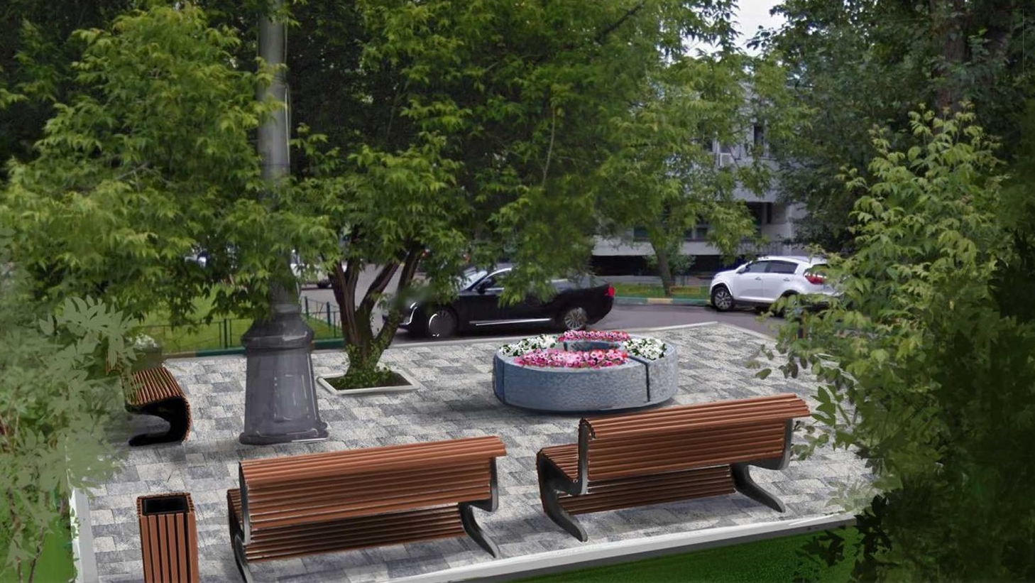 Москвичам рассказали, когда благоустроят сквер у кинотеатра «Марс»