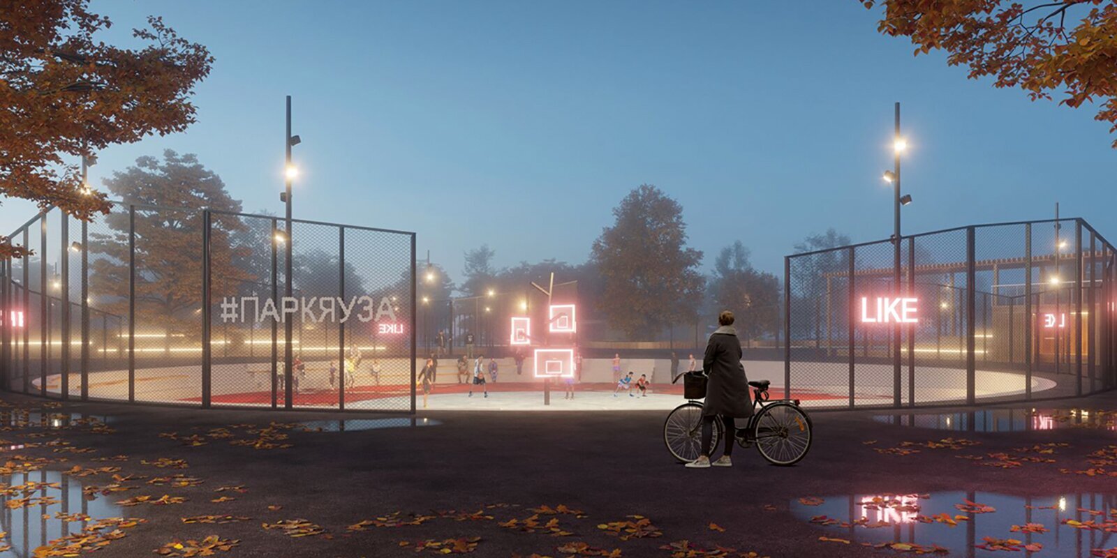 Площадка для игры в хоккей и мини-футбол появится в пойме реки Чермянки