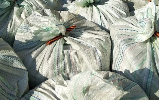 Мешки с мусором перевязали георгиевской лентой на Алтае