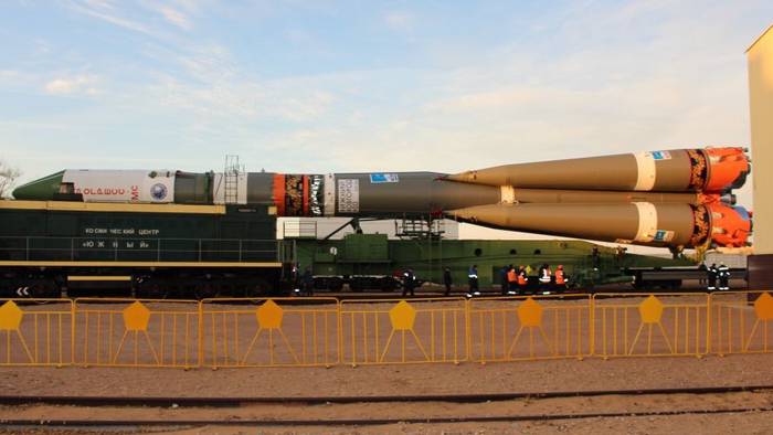 Расписанная под хохлому ракета «Союз» стартовала с Байконура