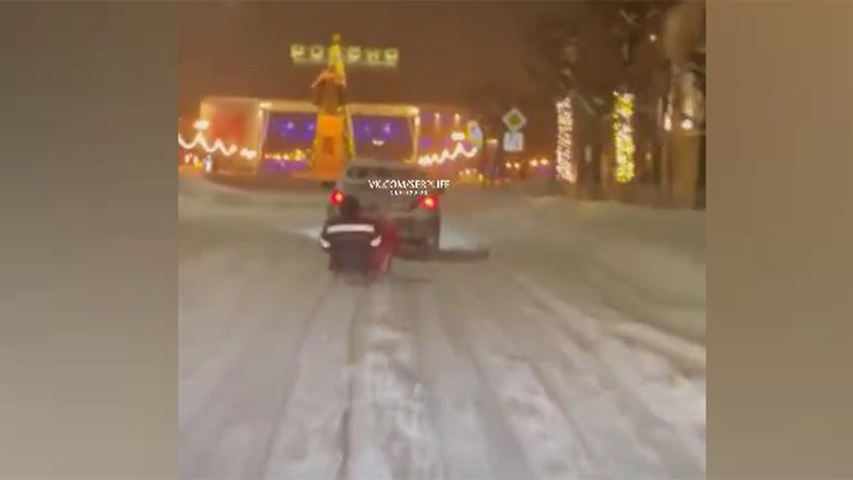 Жителя Серпухова привлекли к ответственности после катания людей на санках, привязанных к его авто