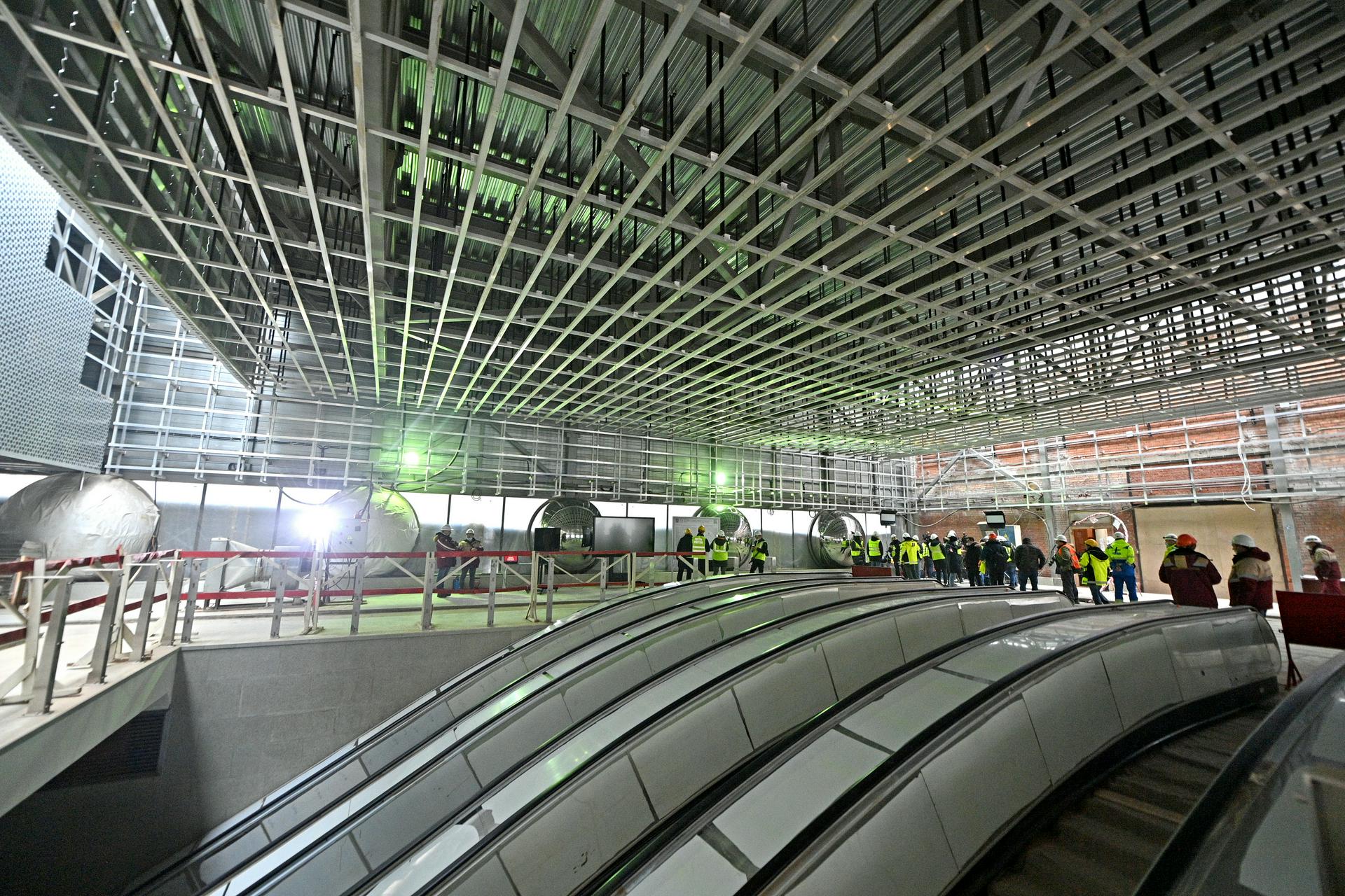 Строительство станции «Марьина Роща» Большой кольцевой линии метрополитена