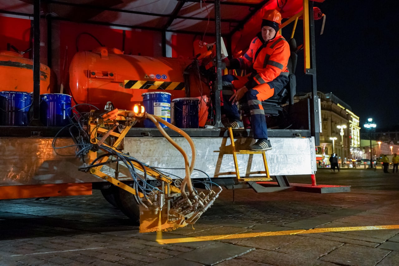Разметку для проведения парада Победы начнут наносить на Тверской улице