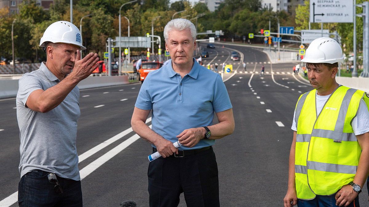 Собянин открыл новый путепровод через пути Киевского направления МЖД