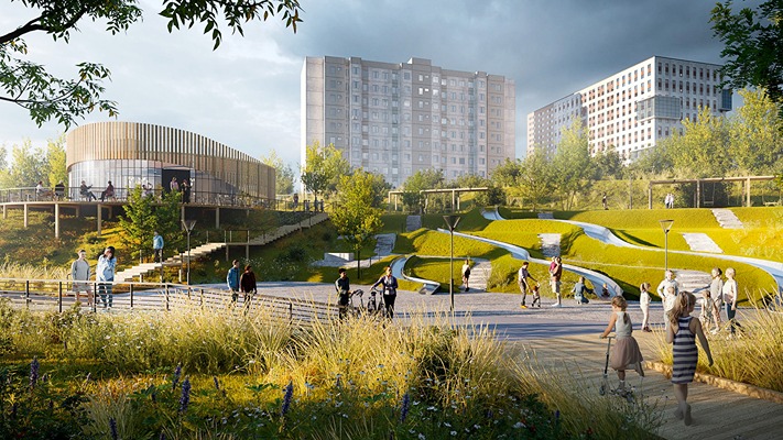 Кафе на склоне оборудуют в будущем парке «Яуза»