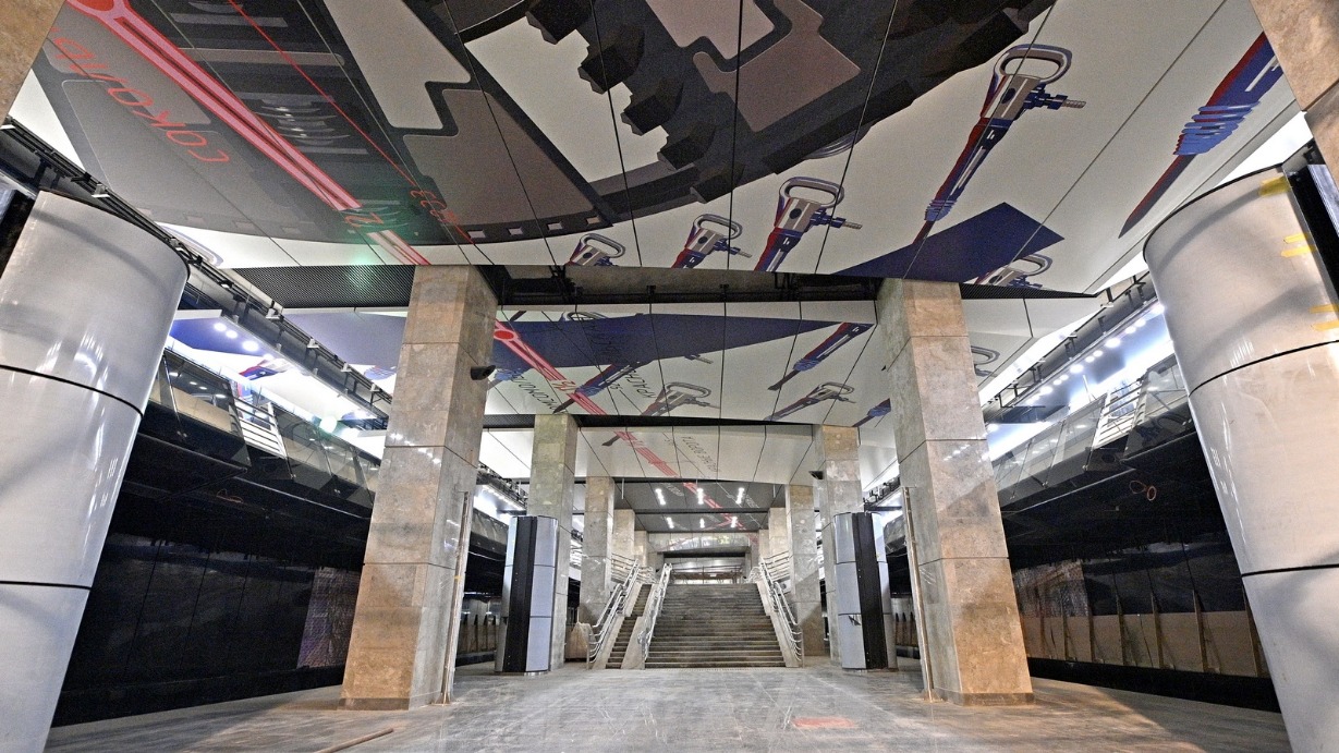 Продолжается строительство станции метро «Сокольники» Большой кольцевой линии