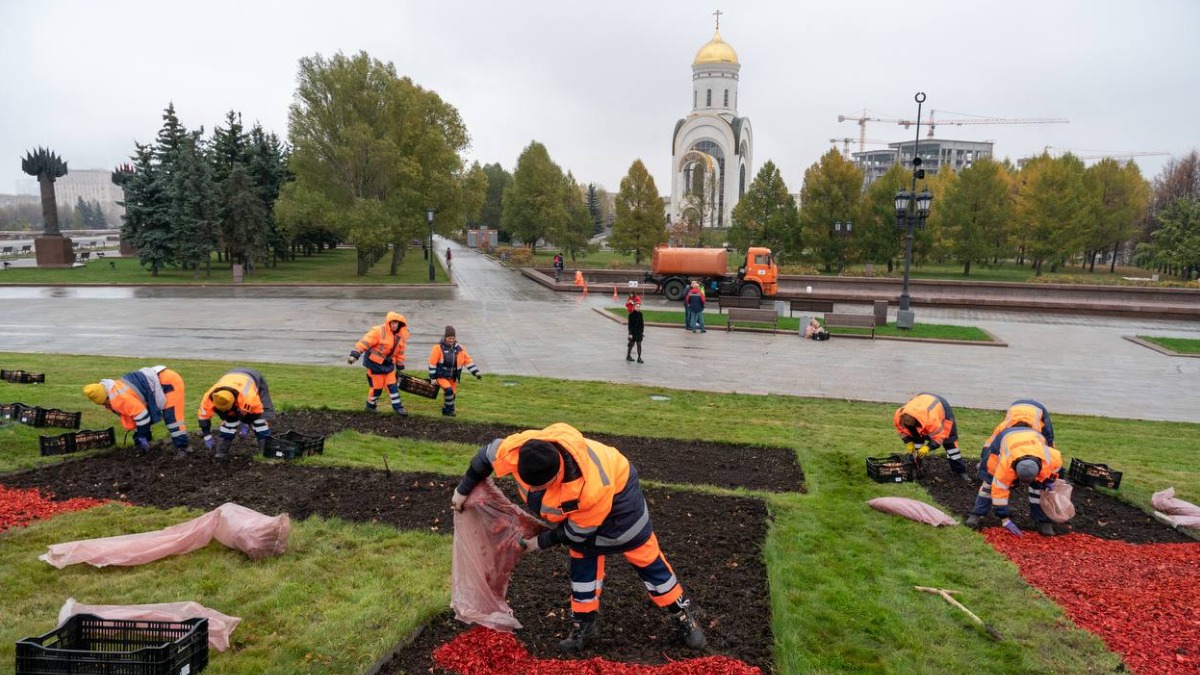 Специалисты завершили подготовку столичных цветников к зиме