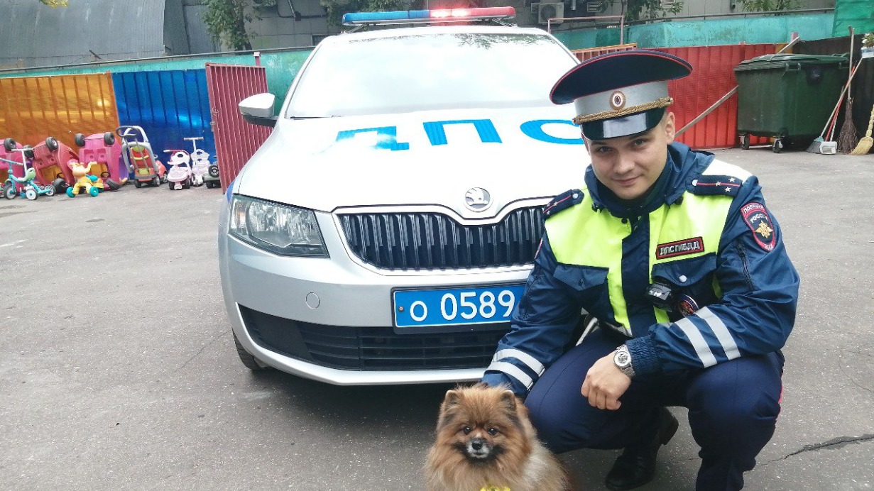 Инспектор ГИБДД Алексей Козубовский рассказывает детям про светоотражатели