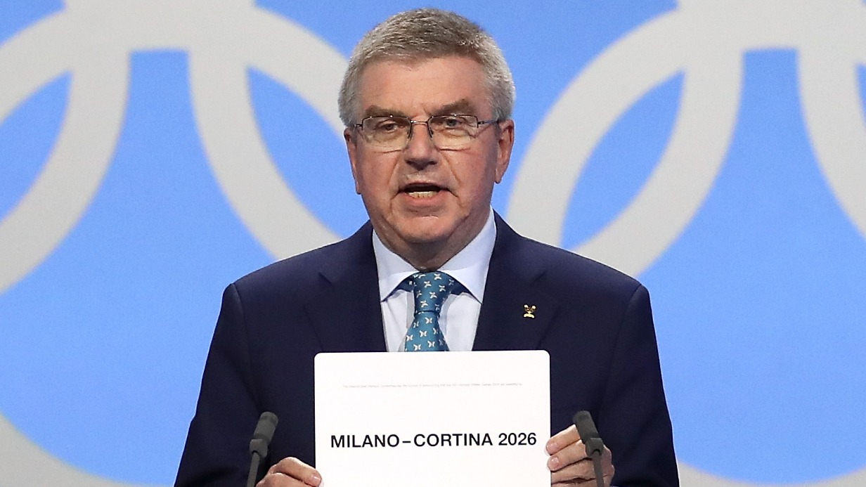 Президент Международного олимпийского комитета Томас Бах во время конференции