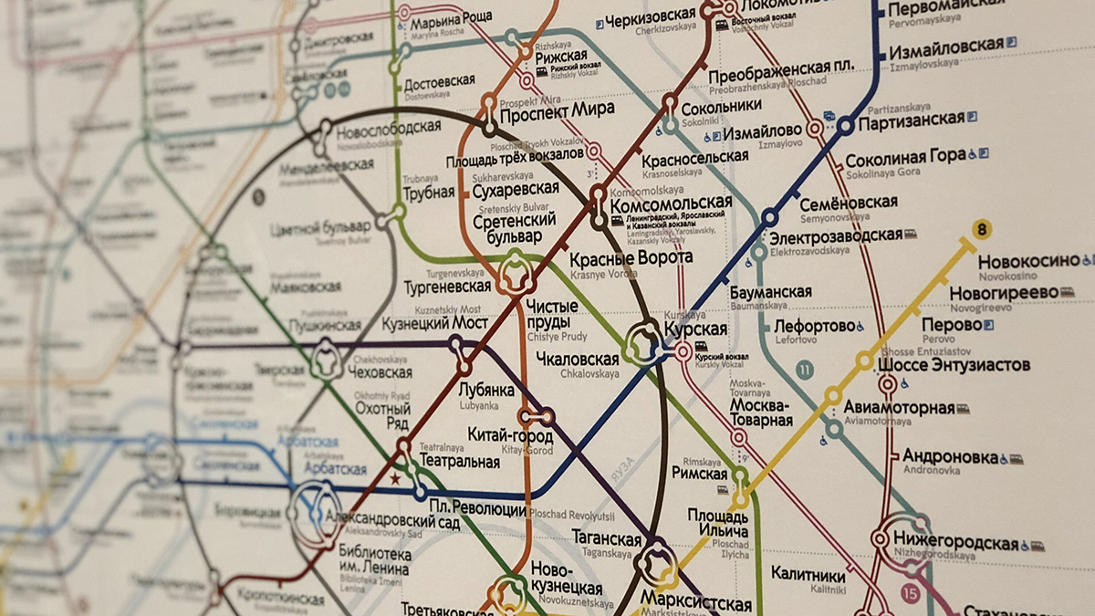 Схема большой кольцевой линии Московского метро
