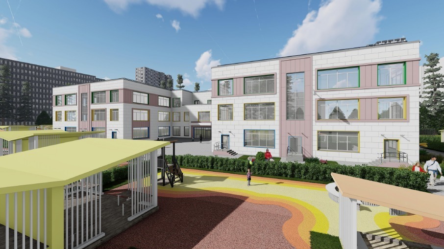 Завершается возведение монолитных конструкций первого этажа здания детского сада на улице Дубнинской