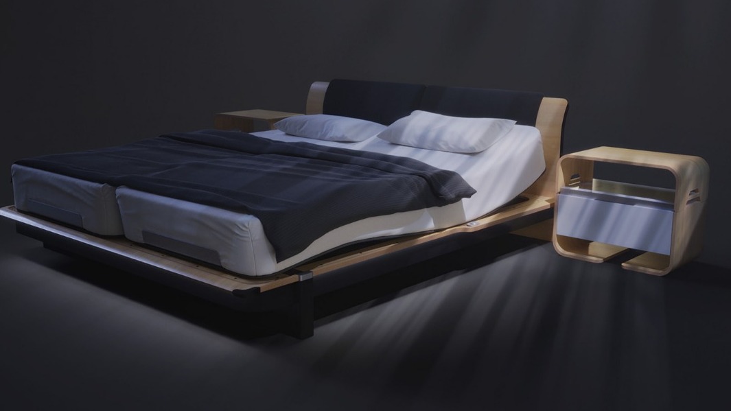Умная кровать от московского производителя и прикроватные тумбочки к ней оснащены многими полезными функциями для комфортного сна, релаксации и отдыха
