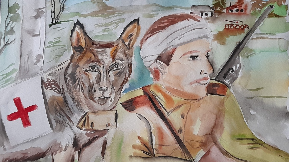 Музей Победы представил около трех тысяч рисунков на виртуальной выставке «Портрет фронтовой собаки»