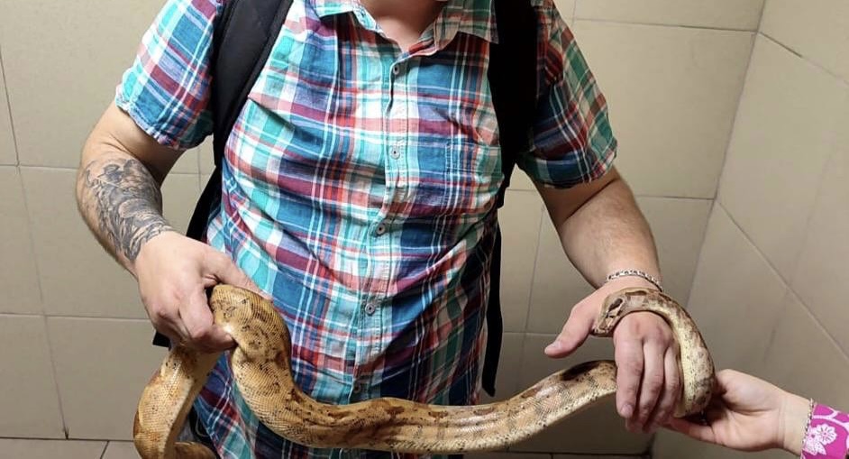 Редкого удава изъяли у уличного фотографа в центре Москвы