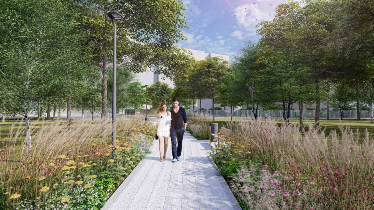 Москвичам рассказали о благоустройстве около городского вокзала Тимирязевская