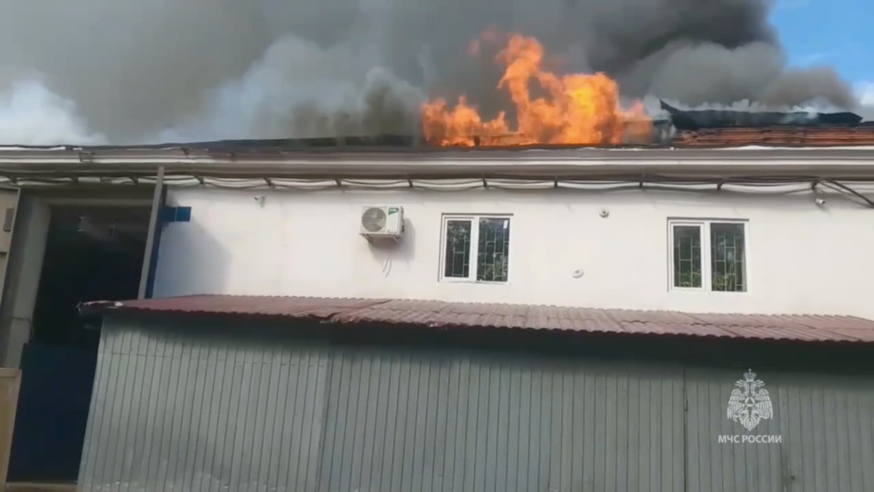 Появилось видео пожара на складе в подмосковном Ногинске