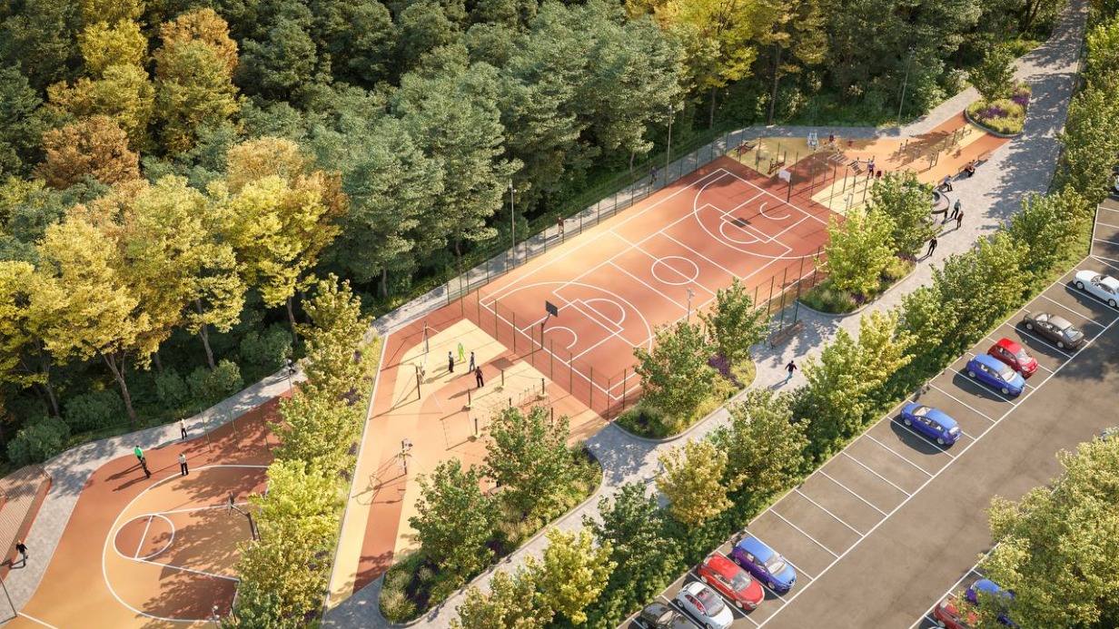 Современный спортивный кластер появится в парке в пойме реки Жужи