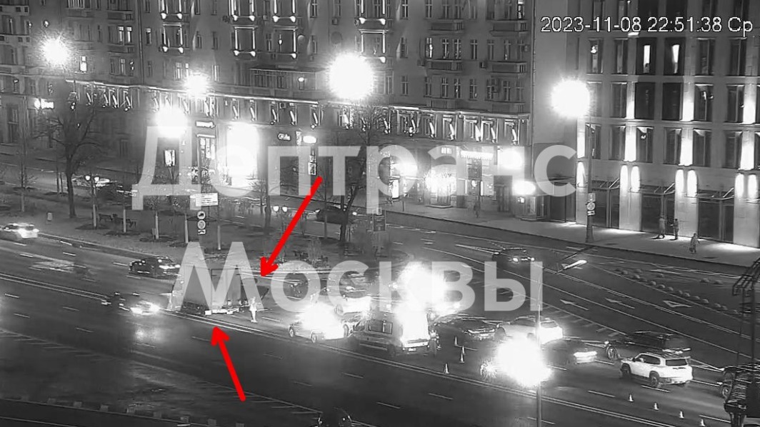 Недалеко от Белорусского вокзала произошло ДТП с участием двух автомобилей