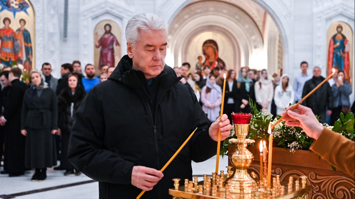 Мэр Москвы Сергей Собянин принял участие в открытии храма на территории бывшего Тушинского аэродрома 