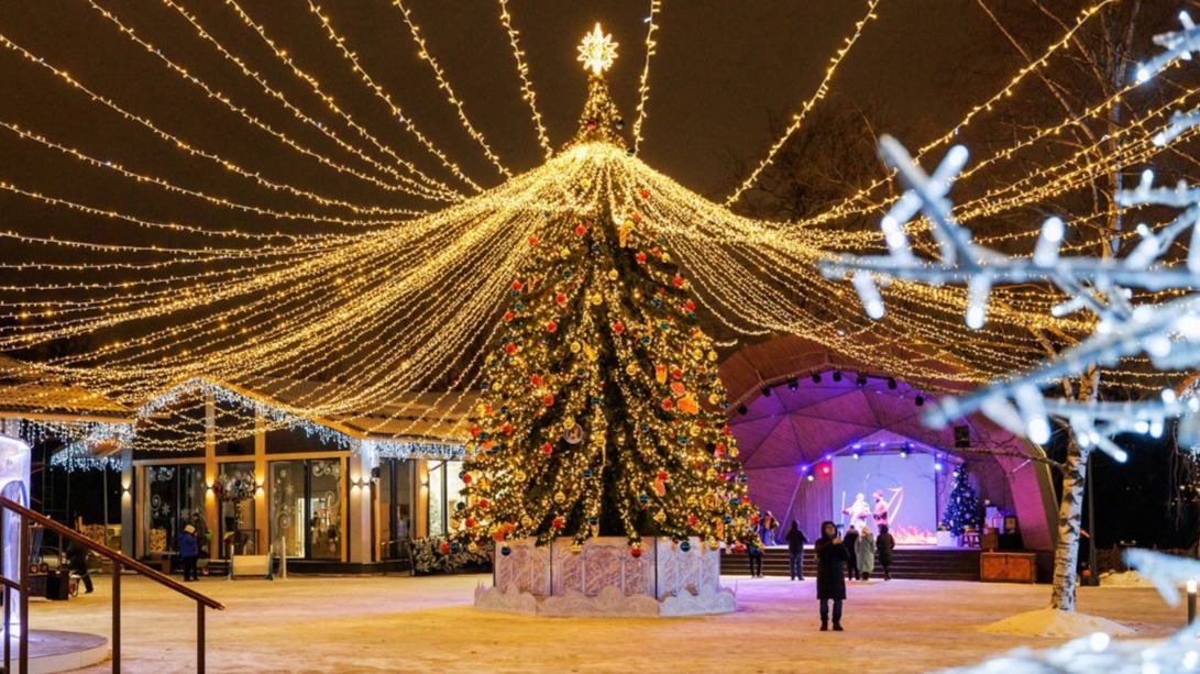 В трех московских парках открылись сказочные усадьбы Деда Мороза