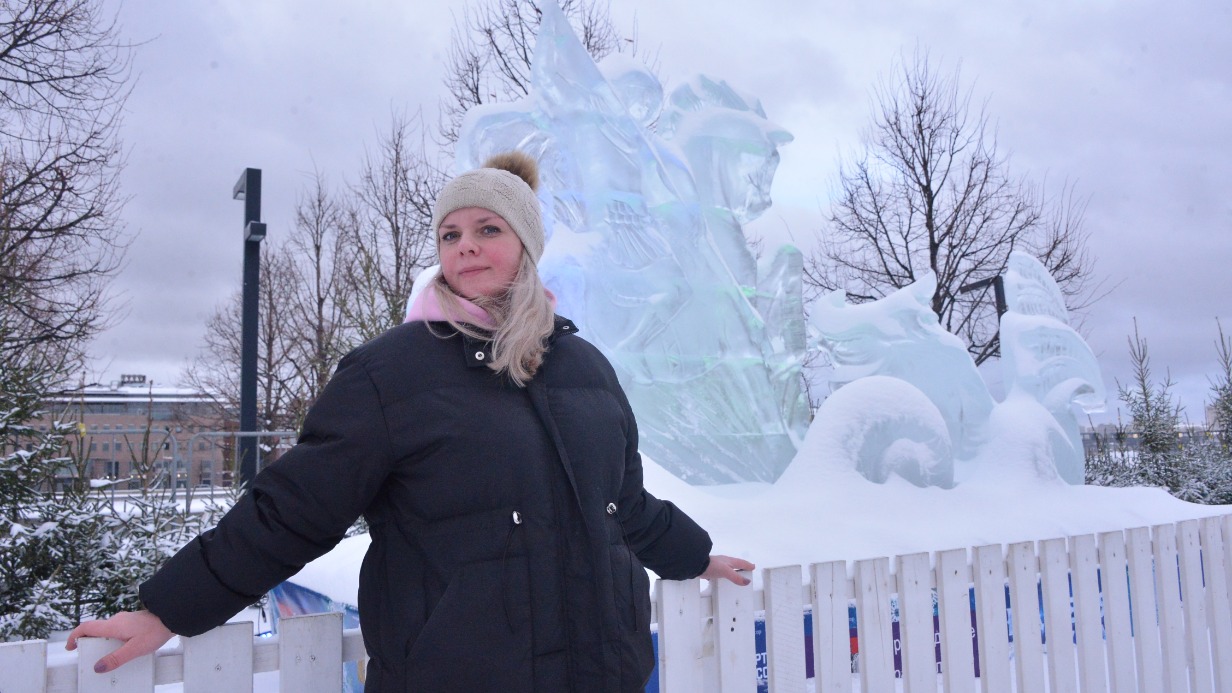 Студентка Олеся Андронова в парке «Музеон»