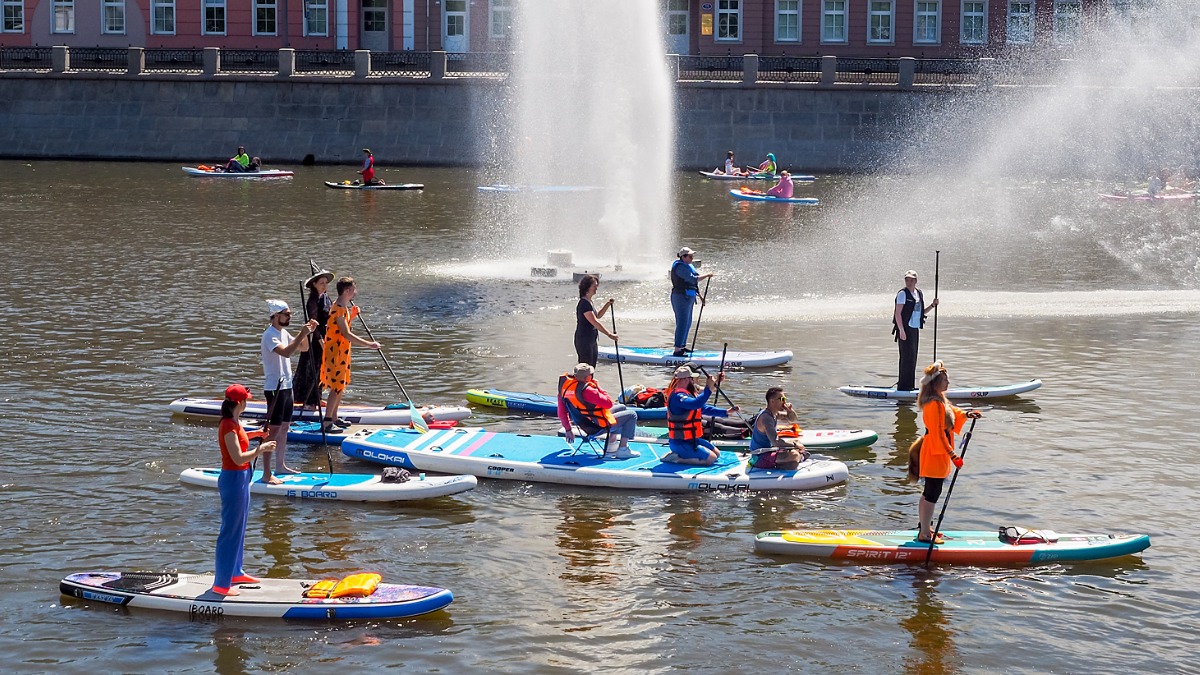На рыбной неделе в рамках проекта «Лето в Москве» прошла сап-экскурсия